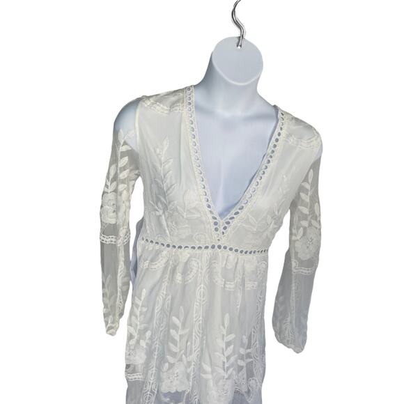 BOHO BEACH BRAND WHITE LACE DRESS, SIZE XL - Picture 5 of 11